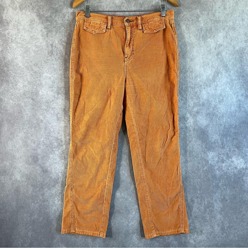 We The Free Corduroy Pants Womens 29 Orange Straight Leg Flap‎ Pocket OB1030019